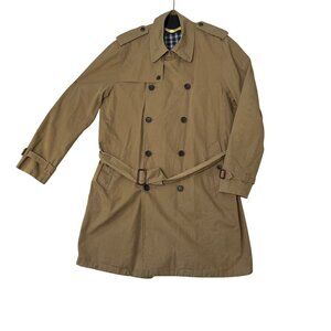 J.Crew Rivington Mens Khaki Water-Resistant Cotton Trench XL Buckle/Tie Waist